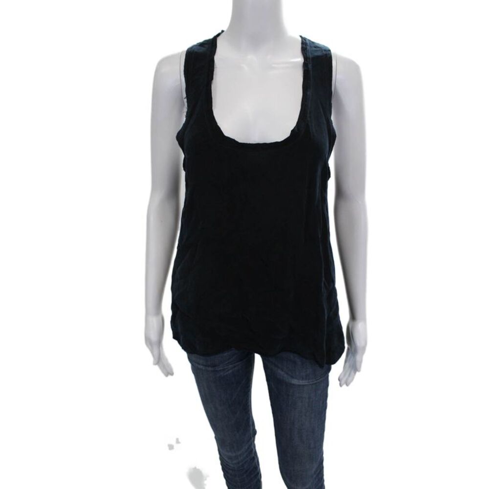 Pharaoh Womens Basic Black Cupro Tank Sleeveless Scoop Neck Size 2